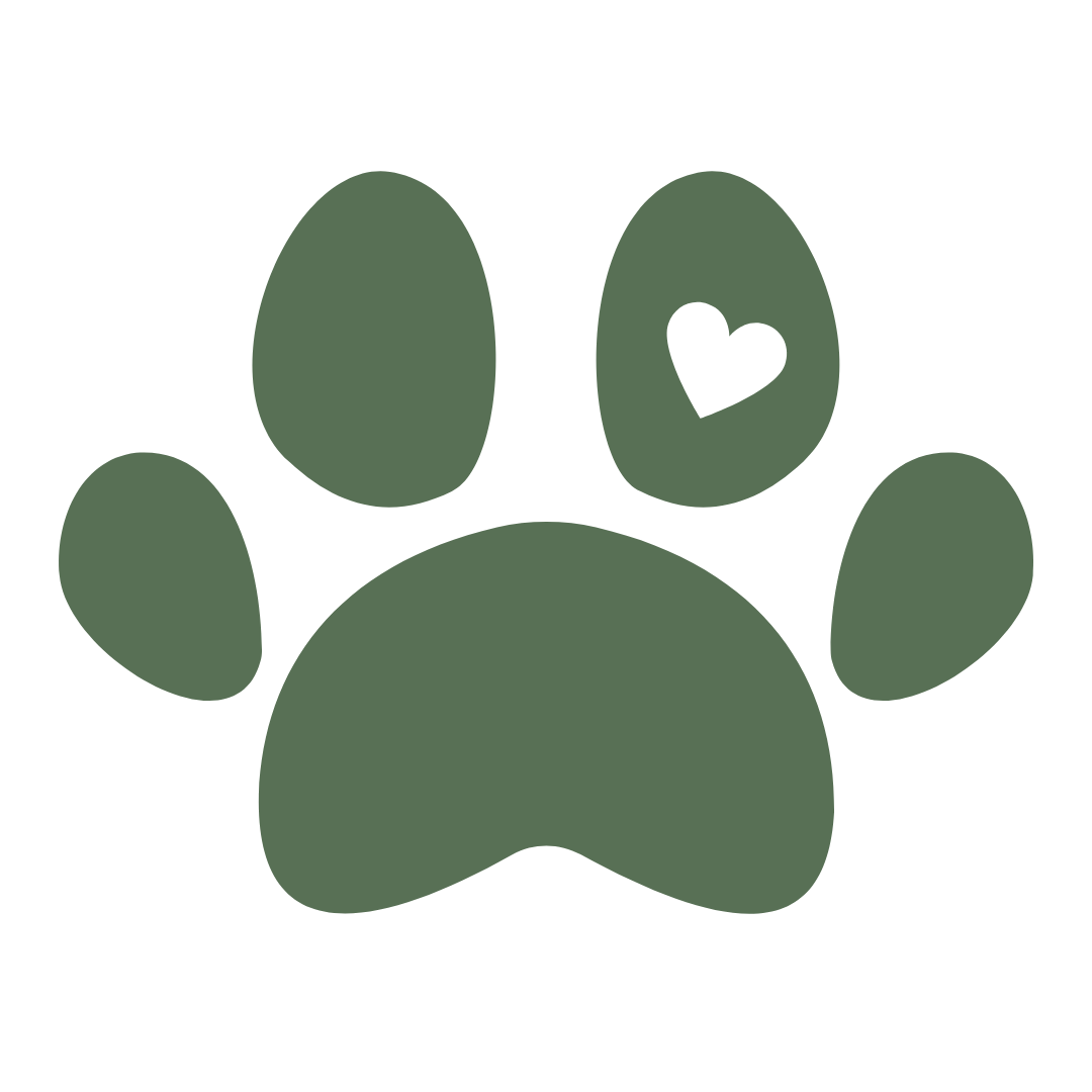 animal paw print graphic with heart on toe